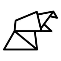 vetor de contorno de ícone animal geométrico. animal de origami