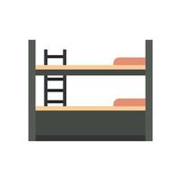 ícone de cama de beliche interior vetor plano isolado