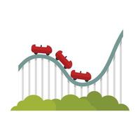 ícone de entretenimento de montanha-russa vetor plano isolado