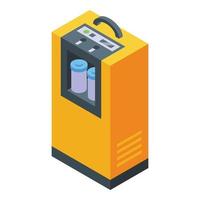 vetor isométrico do ícone do concentrador de oxigênio amarelo. equipamento de tanque