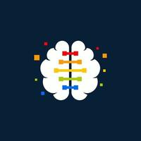 designs de modelo de logotipo cerebral, ilustração vetorial de logotipo educacional vetor