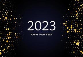 2023 feliz ano novo de padrão de brilho dourado vetor