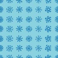 fundo sem emenda de flocos de neve desenhados à mão. flocos de neve brancos sobre fundo azul. elementos de decoração de natal e ano novo. ilustração vetorial. vetor