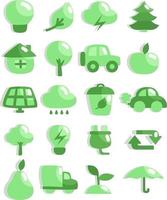 conjunto de ícones de ecologia, ícone, vetor em fundo branco.