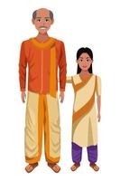 personagens de desenhos animados de família indiana vetor