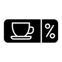 ícone de glifo de cartão de café vetor