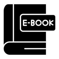ícone de glifo de e-book vetor