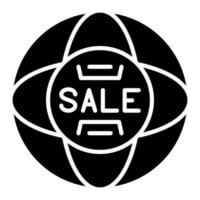 ícone de glifo de venda mundial vetor