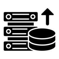 ícone de glifo de armazenamento de dados vetor