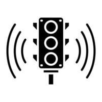 ícone de glifo de semáforo inteligente vetor