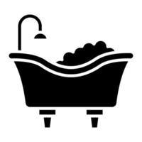 ícone de glifo de banheira vetor