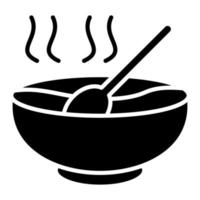 ícone de glifo de sopa vetor