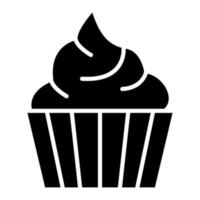 ícone de glifo de cupcake de chocolate vetor