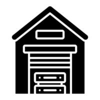 ícone de glifo de data warehouse vetor