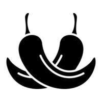 ícone de glifo de pimenta malagueta vetor