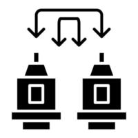 ícone de glifo de máquina para máquina vetor