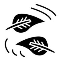 ícone de glifo de folha caída vetor