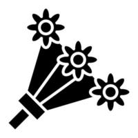 ícone de glifo de buquê de flores vetor