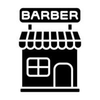 ícone de glifo de barbearia vetor