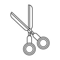 Tesoura ícone de utensílio escolar isolado em preto e branco vetor