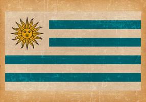 Bandeira do Grunge antigo do Uruguai vetor