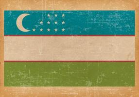 Bandeira do Grunge antigo de Uzbequistão vetor