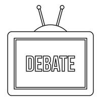 ícone de debate na tv, estilo de estrutura de tópicos vetor