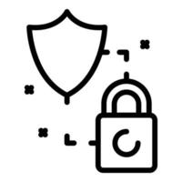 vetor de contorno de ícone seguro de verificação. Código de acesso