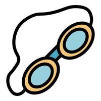 vetor de contorno de cor de ícone de óculos de natação