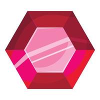 ícone de rubi hexagonal, estilo cartoon vetor
