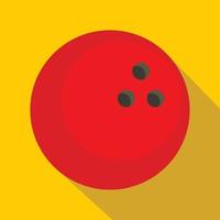 ícone de bola de boliche em mármore vermelho, estilo simples vetor