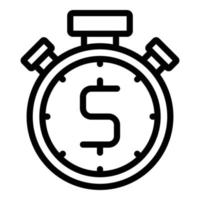 vetor de contorno do ícone do cronômetro de pagamento. imposto de crédito