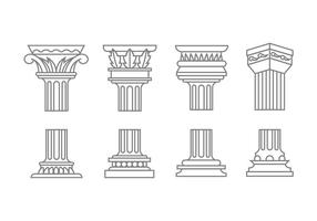Ícones da coluna romana vetor