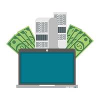 compras online e composição de tecnologia de pagamento vetor