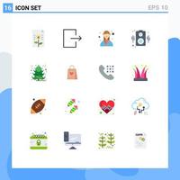 16 pacote de cores planas de interface de usuário de sinais e símbolos modernos de designer de alto-falante de árvore planejador de alto-falante pacote editável de elementos de design de vetores criativos