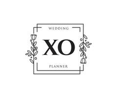 logo feminino inicial xo. utilizável para logotipos de natureza, salão, spa, cosméticos e beleza. elemento de modelo de design de logotipo de vetor plana.