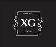 logotipo feminino xg inicial. utilizável para logotipos de natureza, salão, spa, cosméticos e beleza. elemento de modelo de design de logotipo de vetor plana.