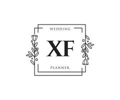 logotipo feminino xf inicial. utilizável para logotipos de natureza, salão, spa, cosméticos e beleza. elemento de modelo de design de logotipo de vetor plana.