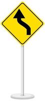 sinal de alerta de tráfego amarelo em fundo branco vetor