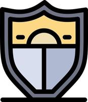 escudo segurança motivação modelo de banner de ícone de vetor de cor plana