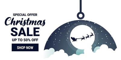 banner de marketing de promoção de venda de natal e inverno vetor