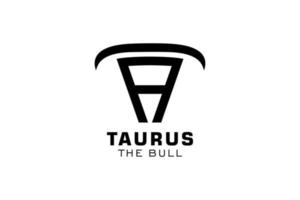 letra um logotipo, logotipo de touro, logotipo de cabeça de touro, elemento de modelo de design de logotipo de monograma vetor