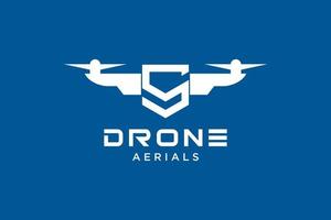 modelo de design de logotipo de drone de letra. vetor de ícone de drone de fotografia. design criativo. ilustração