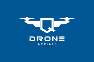 modelo de design de logotipo de drone letra q. vetor de ícone de drone de fotografia. design criativo. ilustração