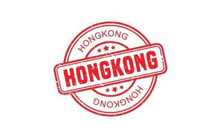 borracha de carimbo de Hong Kong com estilo grunge em fundo branco vetor