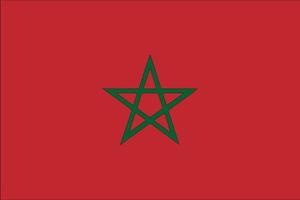 bandeira de Marrocos. é um retângulo vermelho e uma estrela verde de cinco pontas com uma borda preta. vetor