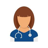 ícone de enfermeira de trabalho vetor plano isolado