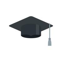 ícone de chapéu graduado vetor plano isolado
