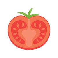 saboroso meio tomate ícone plano isolado vetor