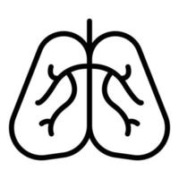 vetor de contorno de ícone de pulmões humanos. diagnóstico roentgen